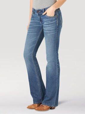 Wrangler Retro Boot Cut Jeans Low Rise Tiffany Wash Size 13 x 32